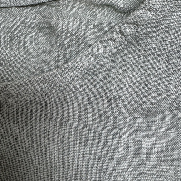 top linen M/L short sleeve cropped Terzo Millennio green - Picture 4 of 7